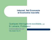 Internet, Net Economie et Economie nouvelle