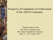 Perspective of Competition Law Enforcement In The ASEAN Community