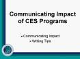 Communicating Impact of CES Programs PowerPoint PPT Presentation