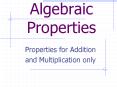 Algebraic Properties PowerPoint PPT Presentation