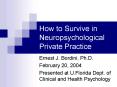 How to Survive in Neuropsychological Private Practice PowerPoint PPT Presentation