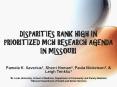 DISPARITIES RANK HIGH IN PRIORITIZED MCH RESEARCH AGENDA IN MISSOURI PowerPoint PPT Presentation