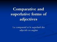 Comparative and superlative forms of adjectives