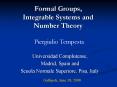 Formal Groups, Integrable Systems and Number Theory PowerPoint PPT Presentation