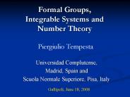 Formal Groups, Integrable Systems and Number Theory