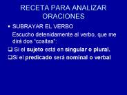 RECETA PARA ANALIZAR ORACIONES