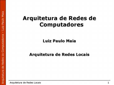 Arquitetura de Redes de Computadores