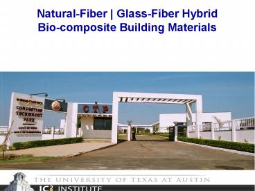 Innovator: Dr. R. Gopalan, Executive Director Composites Technology Park, Bangalore Innovator: Dr. R. Gopalan, Executive Director Composites Technology Park, Bangalore