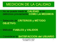 MEDICION DE LA CALIDAD