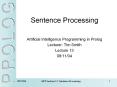 Sentence Processing PowerPoint PPT Presentation