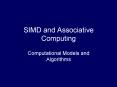 SIMD and Associative Computing PowerPoint PPT Presentation