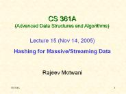 CS 361A (Advanced Data Structures and Algorithms)