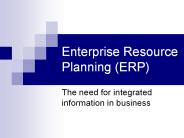 Enterprise Resource Planning (ERP)