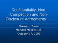 Confidentiality, Non-Competition and Non-Disclosure Agreements PowerPoint PPT Presentation