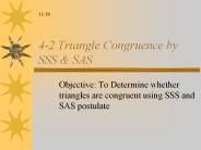 4-2 Triangle Congruence by SSS