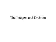 The Integers and Division