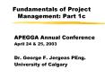 Fundamentals of Project Management: Part 1c PowerPoint PPT Presentation