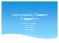 Contemporary Women Filmmakers PowerPoint PPT Presentation