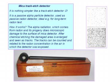 Mica track-etch detector