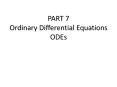 PART 7 Ordinary Differential Equations ODEs PowerPoint PPT Presentation