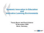 Systemic Innovation in Education and Innovative Learning Environments