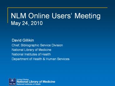 NLM Online Users