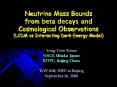 Neutrino Mass Bounds from beta decays and Cosmological Observations (LCDM vs Interacting Dark-Energy Model) PowerPoint PPT Presentation