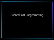 Procedural Programming