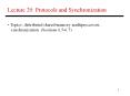 Lecture 20: Protocols and Synchronization PowerPoint PPT Presentation