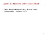 Lecture 20: Protocols and Synchronization