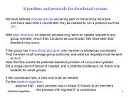 Algorithms and protocols for distributed systems