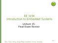 EE 319K Introduction to Embedded Systems PowerPoint PPT Presentation