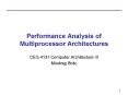 Performance Analysis of Multiprocessor Architectures PowerPoint PPT Presentation