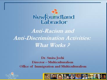 Anti-Racism and Anti-Discrimination Activities:
