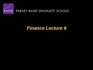 Finance Lecture 6