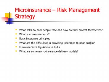 Microinsurance 