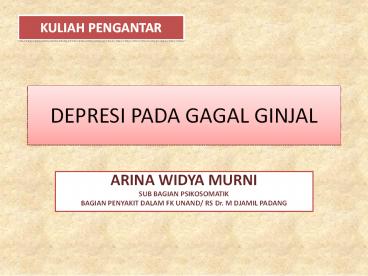 DEPRESI PADA GAGAL GINJAL