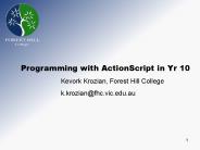Programming with ActionScript in Yr 10