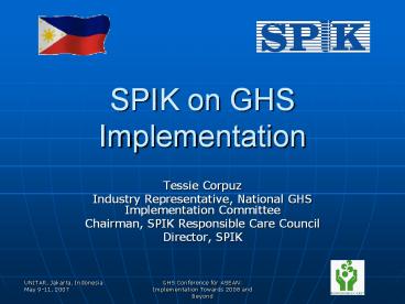 SPIK on GHS Implementation