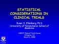 STATISTICAL CONSIDERATIONS IN CLINICAL TRIALS PowerPoint PPT Presentation
