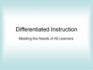 Differentiated Instruction