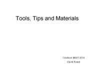Tools, Tips and Materials