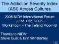 The Addiction Severity Index (ASI) Across Cultures PowerPoint PPT Presentation