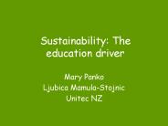 Sustainability: The education driver