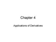 Applications of Derivatives