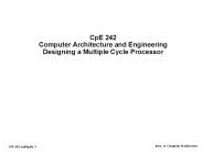 CpE 242 Computer Architecture and Engineering Designing a Multiple Cycle Processor