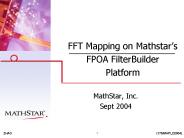 FFT Mapping on Mathstar