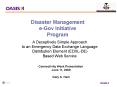 Disaster Management e-Gov Initiative Program PowerPoint PPT Presentation
