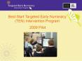 Best Start Targeted Early Numeracy (TEN) Intervention Program PowerPoint PPT Presentation