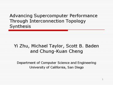 Advancing Supercomputer Performance Through Interconnection Topology Synthesis